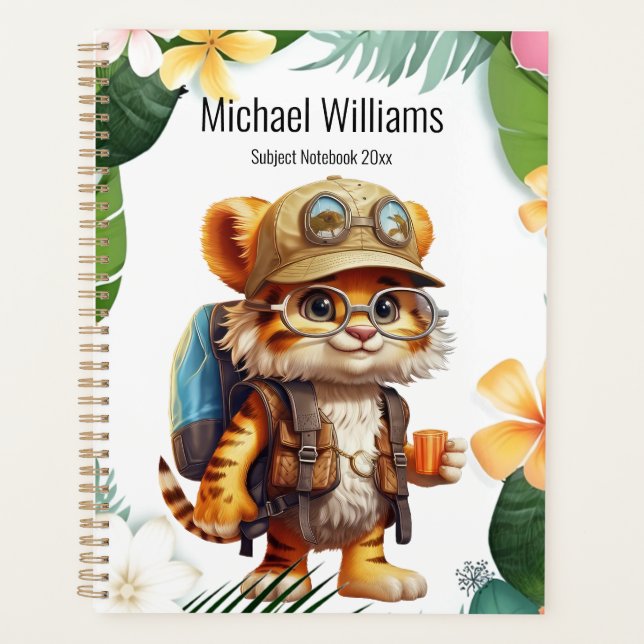 Tiger Cub mit Rucksack und Kaffee Planer (Vorderseite)
