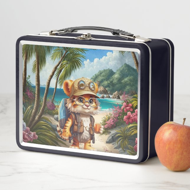 Tiger Cub mit Rucksack und Saft Metall Brotdose (Beispiel)