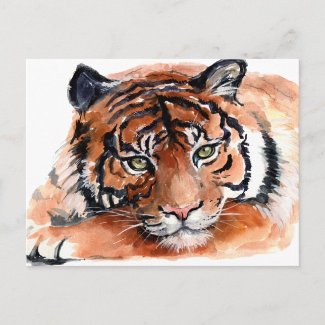 Tiger Cub Watercolor Postkarte (Vorderseite)