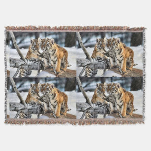 Tiger Cubs bei Spielen Naturliebhaber Decke