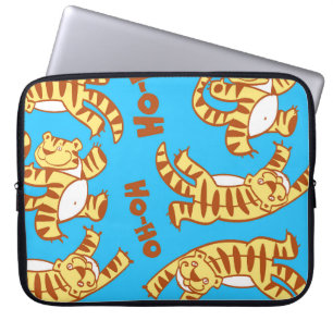 Tiger Cubs Cartoon: Funny Seamless. Laptopschutzhülle