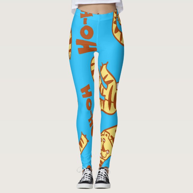 Tiger Cubs Cartoon: Funny Seamless. Leggings (Vorderseite)