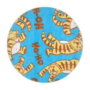 Tiger Cubs Cartoon: Funny Seamless. Schneidebrett