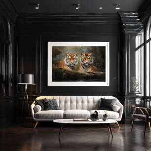 Tiger Cubs Portrait Poster