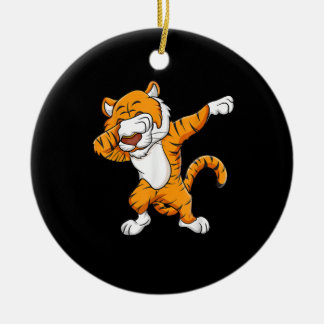 Tiger | Dabbing Tiger Squad Football Mascot Funny  Keramik Ornament