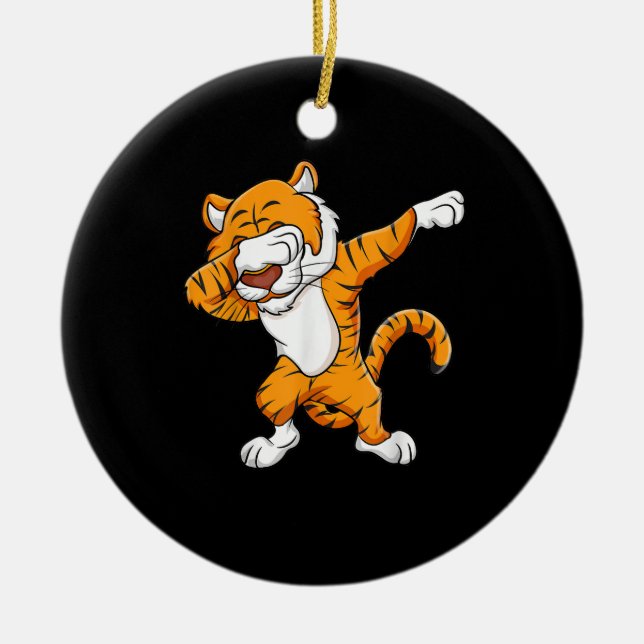 Tiger | Dabbing Tiger Squad Football Mascot Funny  Keramik Ornament (Vorne)