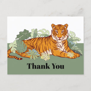 Tiger-Dankeskarten, Grußparty-Tier-Dschungel Postkarte