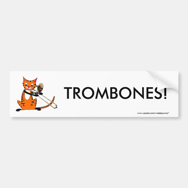 Tiger, der den Trombone spielt Autoaufkleber (Vorne)