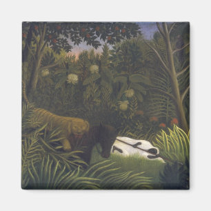 Tiger, der ein Pferd und einen schlafenden Magnet