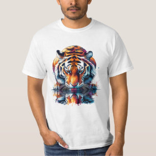 Tiger, der sich im Wasser spiegelt T-Shirt