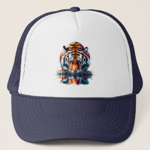 Tiger, der sich im Wasser spiegelt Truckerkappe