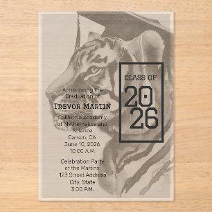 Tiger Design Cartes d'invitation de remise de di