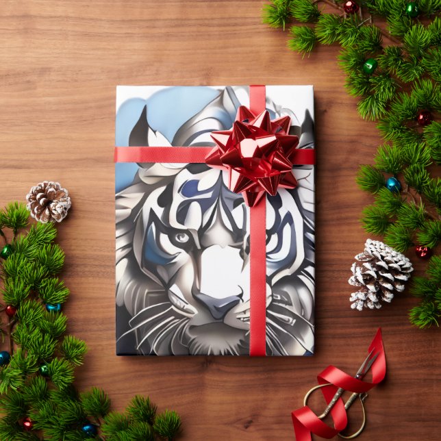 Tiger-Design Geschenkpapier (Feiertagsgeschenk)