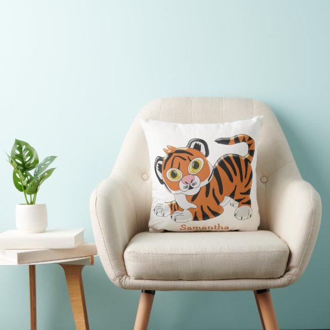 Tiger Design Personalisiert Kissen (Stuhl )