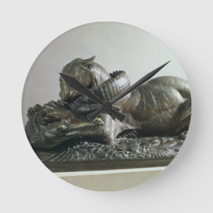 Tiger devouring an alligator, 1832 (bronze) runde wanduhr