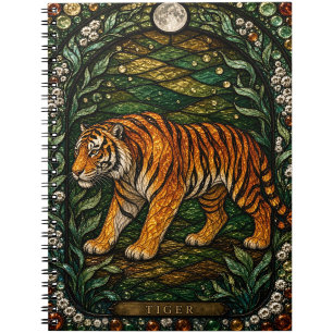 Tiger Dichter Dschungel Illumina Buntglas Notizblock