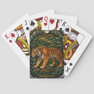 Tiger Dichter Dschungel Illumina Buntglas Spielkarten