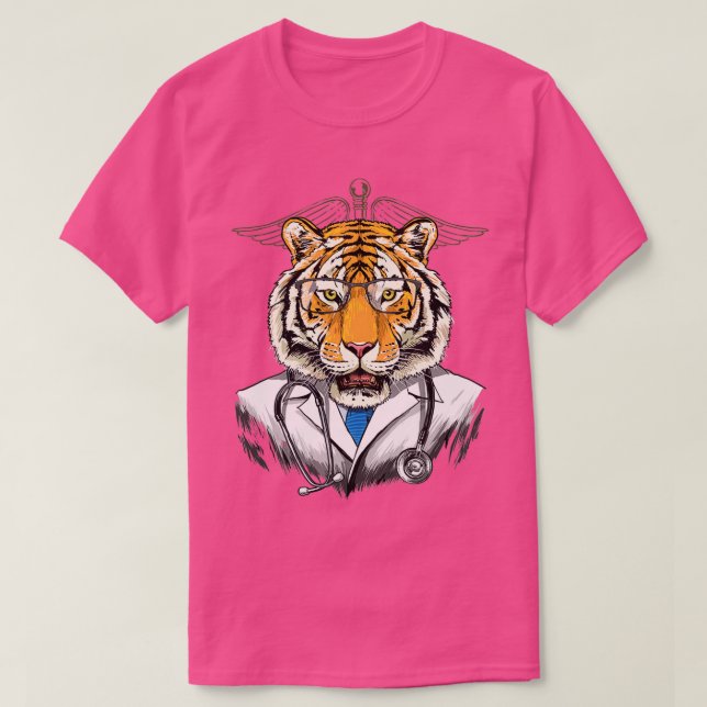 Tiger Doctor Vet Veterinary Animal Lover T-Shirt (Design vorne)