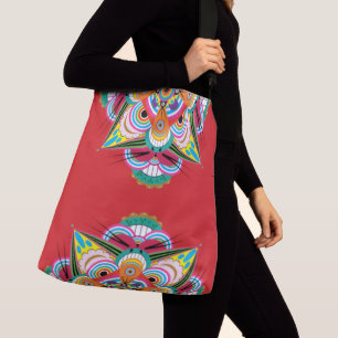 Tiger Dragon Mandala Crossbody Bag (2 Größen) Tragetaschen Mit Langen Trägern