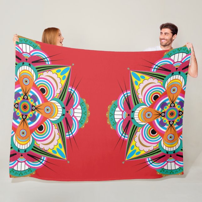 Tiger Dragon Mandala Fleece Blanket (3 Größen) (Beispiel)