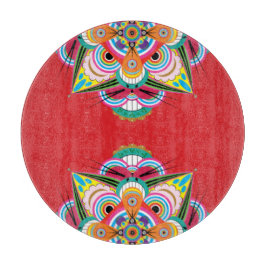 Tiger Dragon Mandala Glass Cutting Board Schneidebrett