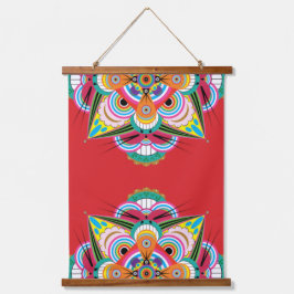 Tiger Dragon Mandala Wood Topped Tapestry Wandteppich Mit Holzrahmen