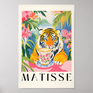 Tiger Drinking Coffee, Henri Matisse Print, Rosa K Poster