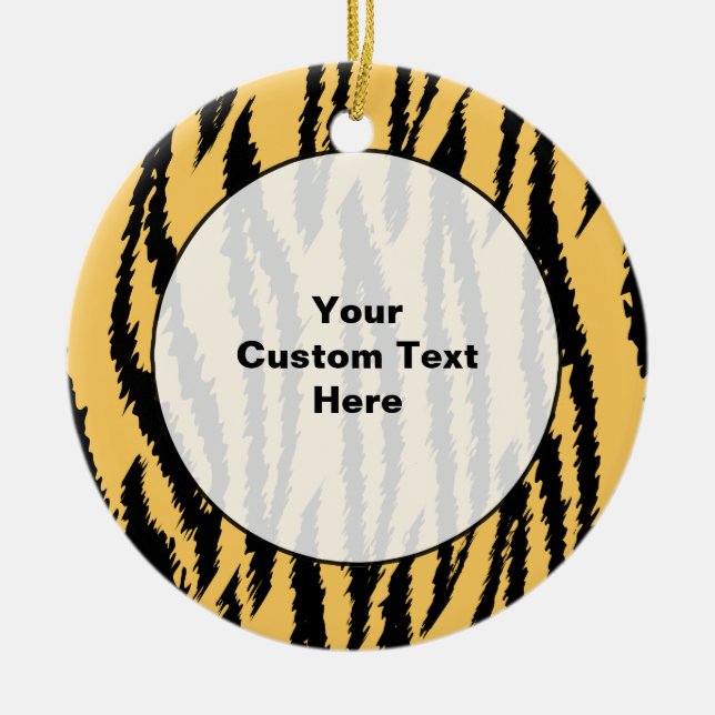 Tiger-Druck-Muster. Orange und Schwarzes Keramikornament (Vorne)