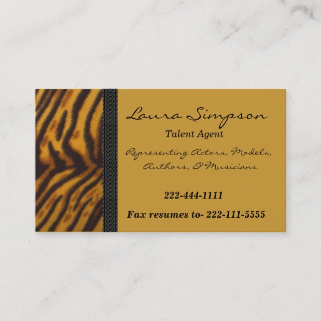 Tiger-Druck-Visitenkarte Visitenkarte (Vorderseite)
