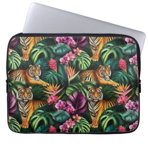 Tiger Dschungel-Träume Nahtloses Oberflächenmuster Laptopschutzhülle