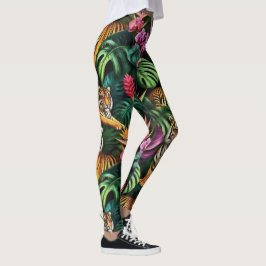 Tiger Dschungel-Träume Nahtloses Oberflächenmuster Leggings