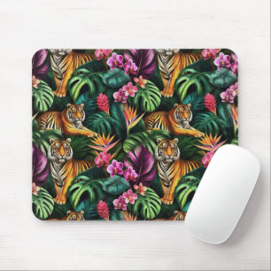 Tiger Dschungel-Träume Nahtloses Oberflächenmuster Mousepad
