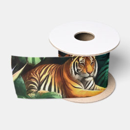 Tiger Dschungel-Träume Nahtloses Oberflächenmuster Satinband