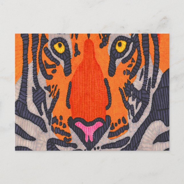 Tiger (einzeln) - Postkarte (Vorderseite)