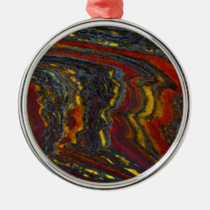 Tiger-Eisen in Rot, Gelb, Blau Ornament Aus Metall