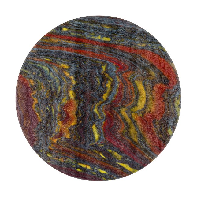 Tiger-Eisen in Rot, Gelb, Blau Schneidebrett (Vorderseite)