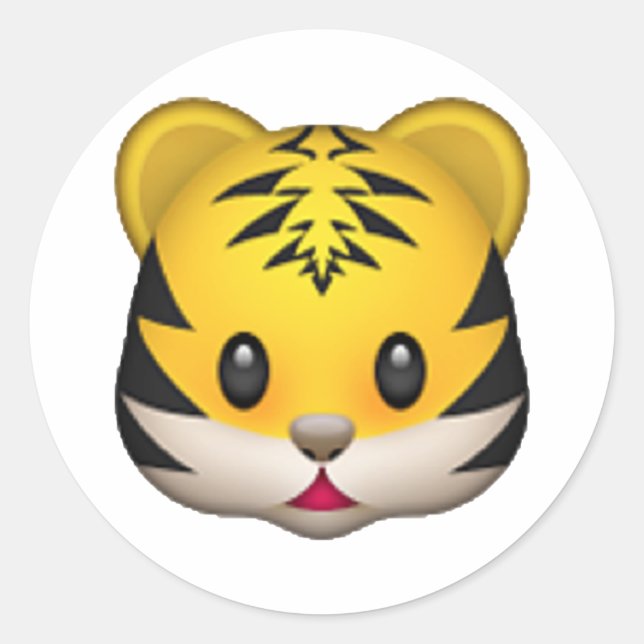 Tiger - Emoji Runder Aufkleber (Vorderseite)