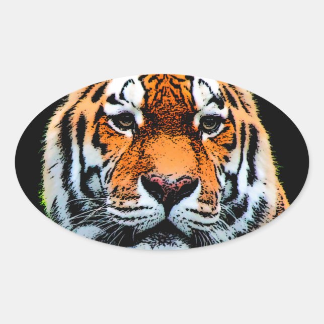 Tiger Eyes Inspiration Ovaler Aufkleber (Vorderseite)