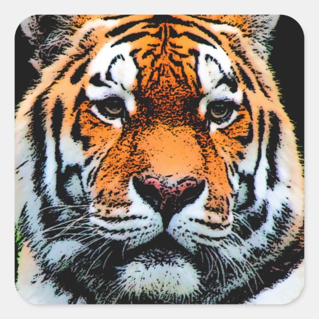 Tiger Eyes Inspiration Quadratischer Aufkleber (Vorderseite)