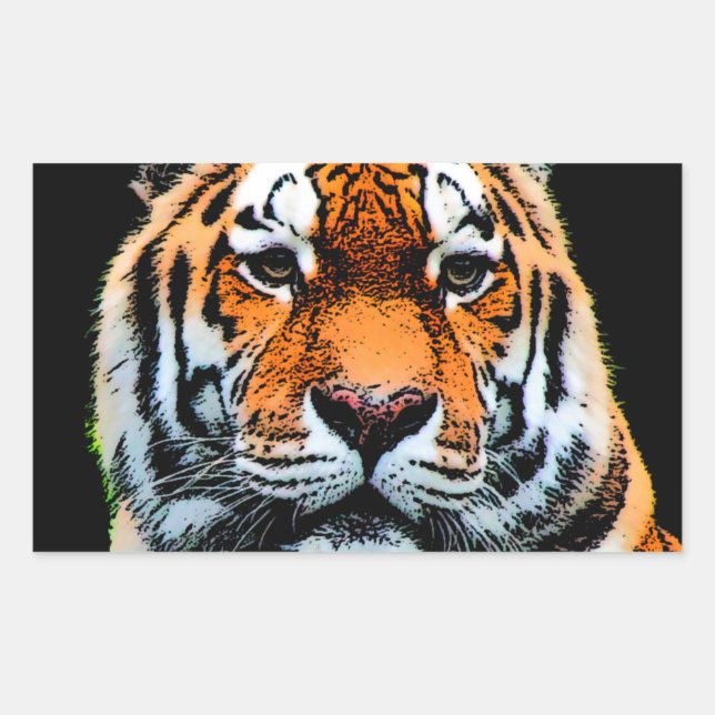 Tiger Eyes Inspiration Rechteckiger Aufkleber (Vorderseite)
