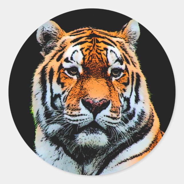 Tiger Eyes Inspiration Runder Aufkleber (Vorderseite)