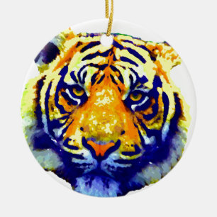 Tiger Eyes Pop Art Keramikornament