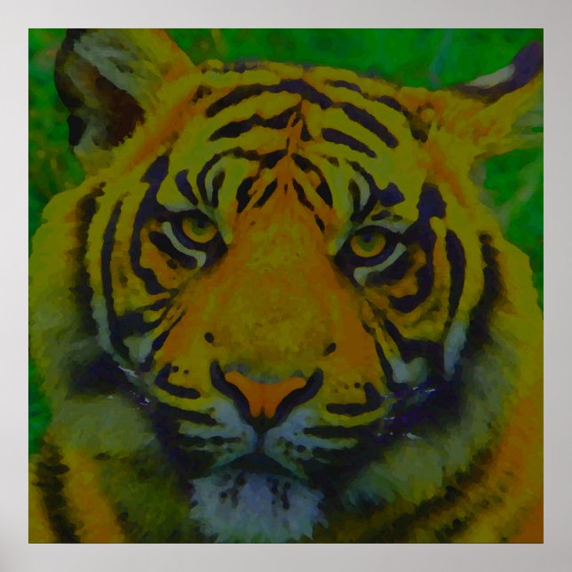 Tiger Eyes Pop Art Poster (Vorne)