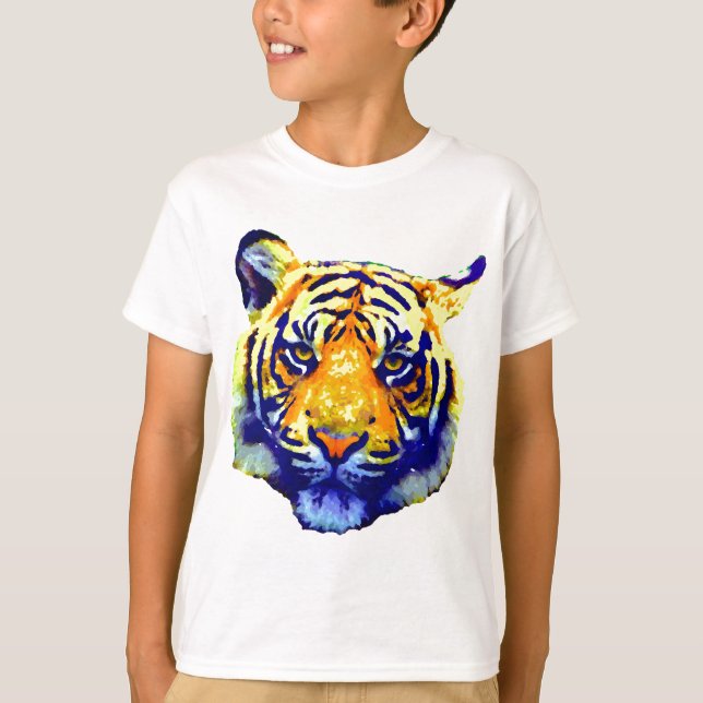 Tiger Eyes Pop Art T-Shirt (Vorderseite)