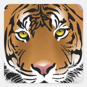 Tiger Eyes Quadratischer Aufkleber