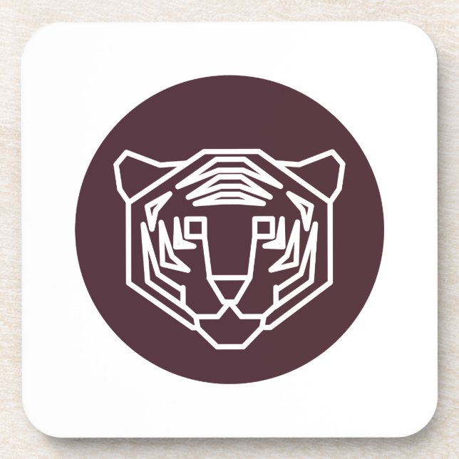 Tiger Face Abzeichen Getränkeuntersetzer (Vorderseite)