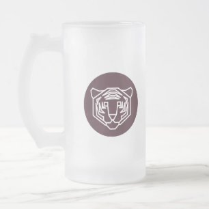 Tiger Face Abzeichen Mattglas Bierglas