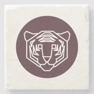 Tiger Face Abzeichen Steinuntersetzer