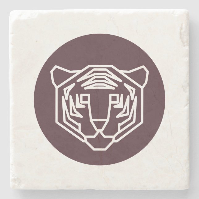 Tiger Face Abzeichen Steinuntersetzer (Vorderseite)