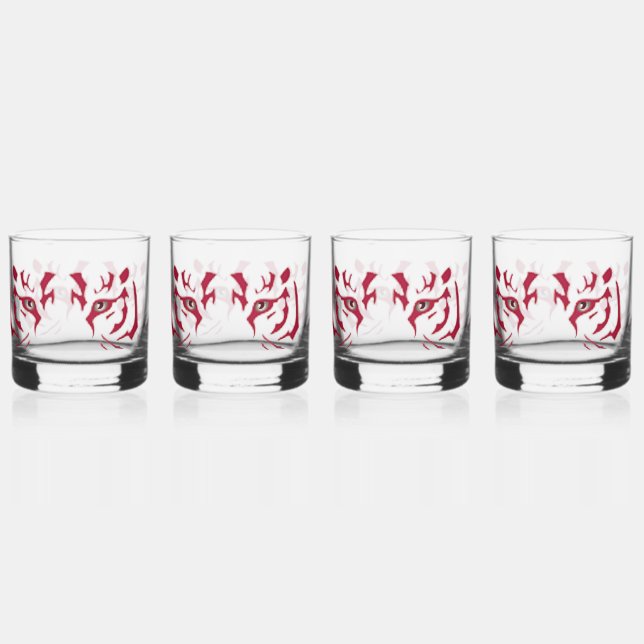 Tiger Face Glasses Trinkbehälter Set Whiskyglas (Hinten)